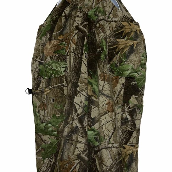 Rare HTF Tough Duck Green Camouflage Denim Hunting Outdoors Bib Overalls XL - Picture 7 of 11